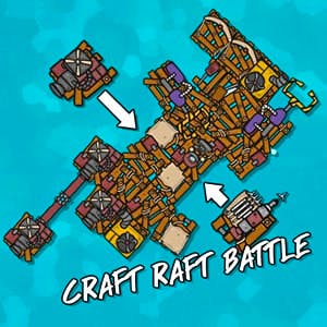 Gameplay of Craft Raft Battle