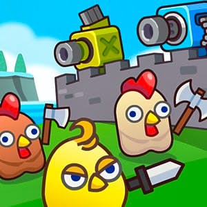 Gameplay of Merge Cannon Chicken Defense