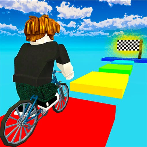 Gameplay of Obby but You're on a Bike
