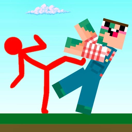 Gameplay of Red Stickman vs Craftmans
