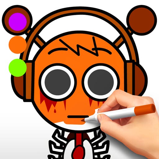 Gameplay of Sprunki Coloring Book